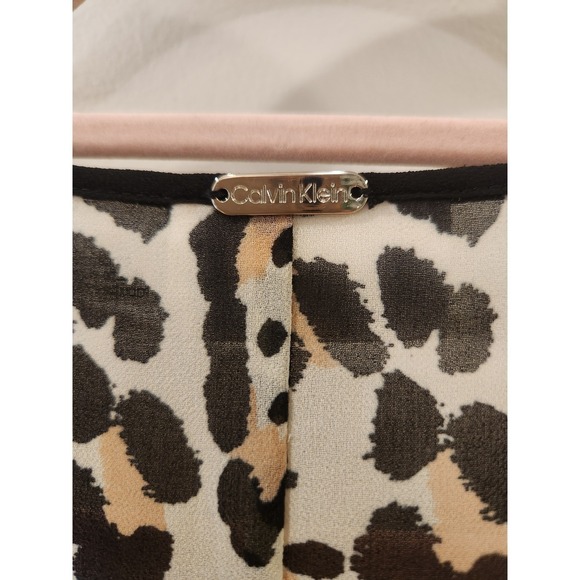 Calvin Klein Swimwear Cover Up Leopard Print Color Block Kaftan S/M - Picture 8 of 11